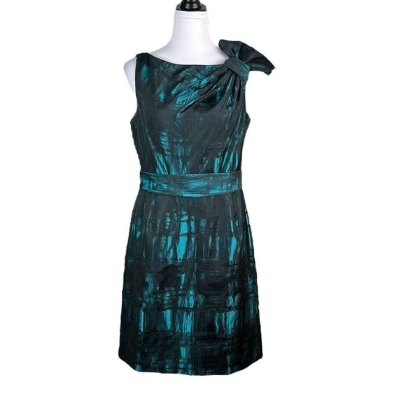 Teri Jon by Rickie Freeman Teal Sheath Dress, Size 12, EUC - Picture 5 of 14